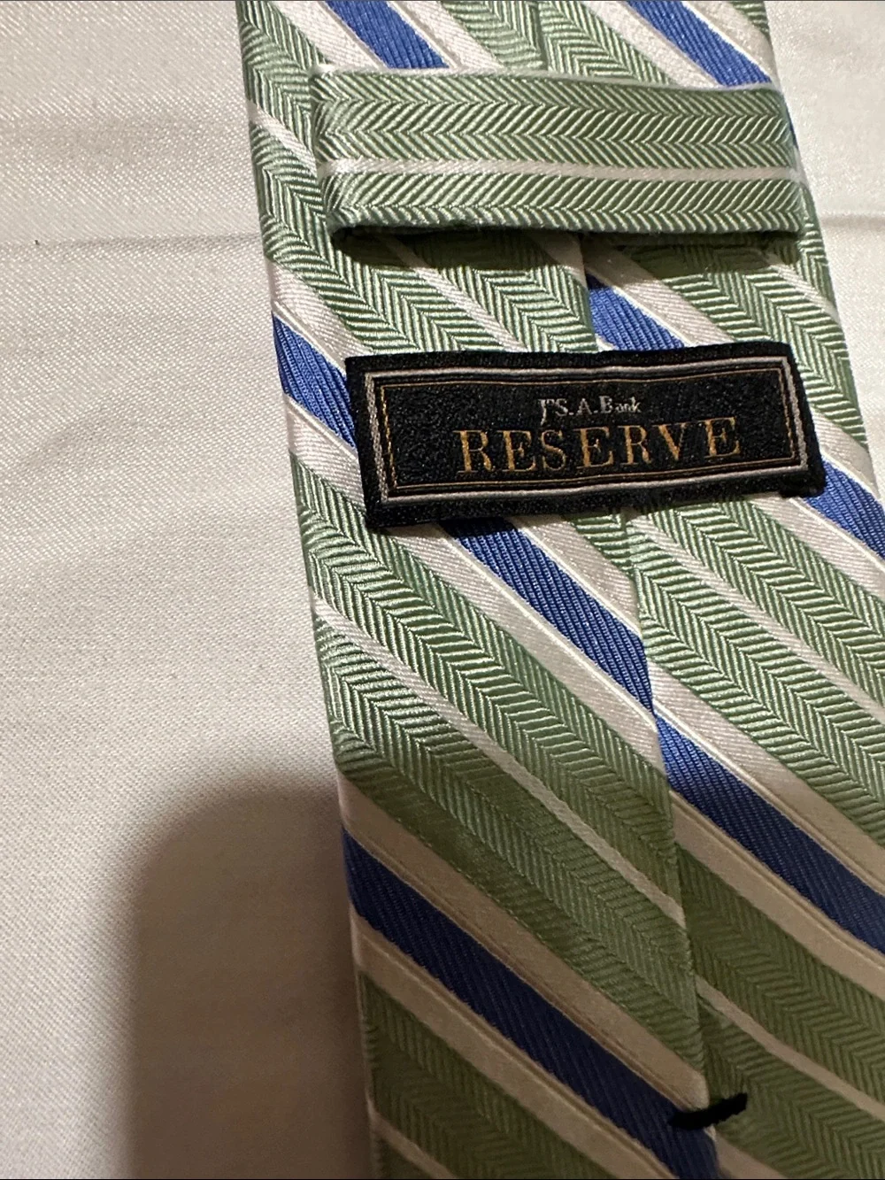 Reserved Green, Blue & White Striped Men's Tie